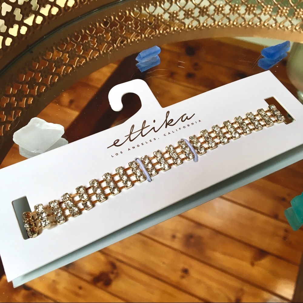 ettika crystal studded choker